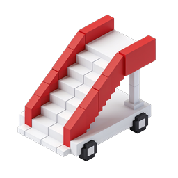 Ícone de Escada Móvel - Design 3D Isométrico