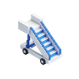 Ícone 3D isométrico de escada móvel