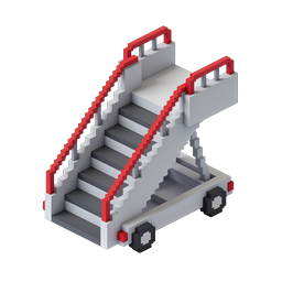 Mobile Staircase Icon - Isometric Pixel Art Design