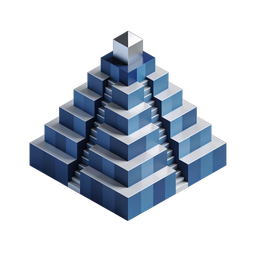 3D Pyramid Icon for Business Growth and Strategy