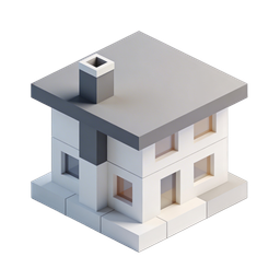 Modern House Icon - 3D Minimalist Design