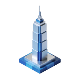 3D Tower Building Icon for Urban Development Projects