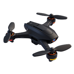 Modern Black Quadcopter Drone 3D Icon