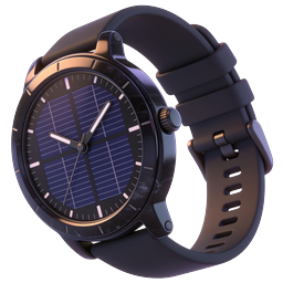 Modern Black Analog Wristwatch Icon - Realistic 3D Style