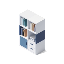 Modern Isometric Bookshelf Cabinet Furniture Icon