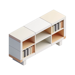 Modern Isometric Bookshelf Furniture Icon | 3D Home Decor