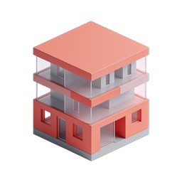 Icona edificio isometrico moderno - Design architettonico 3D