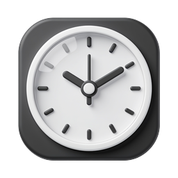 Modern 3D Clock Icon - Sleek Time Management Design
