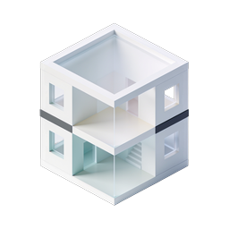 Modern Isometric Cube House Icon | Minimalist 3D Building
