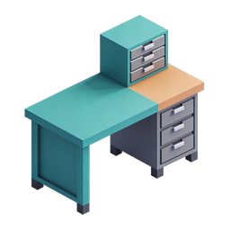 Modern Desk Icon for Workspace Design & Productivity
