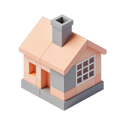 Modernes isometrisches Haus-Icon für Immobilien-Design