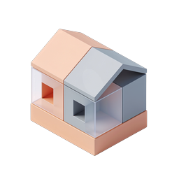 Modern Isometric House Icon - 3D Property Design