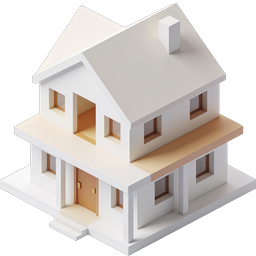 Modern Isometric House Icon - Real Estate 3D Illustration