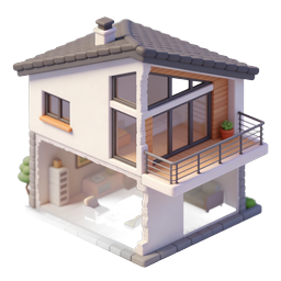 Modern Isometric House Icon - 3D Home Illustration