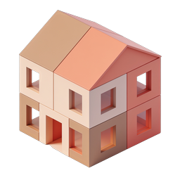 Modern 3D House Icon for Real Estate & Architecture