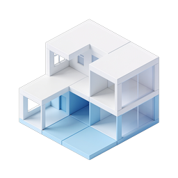 Modern Isometric House Icon - 3D Architecture Design
