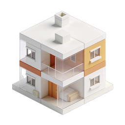 Modern Isometric House Icon - 3D Residential Property