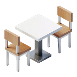 Modern Table and Chair Icon for Creative Projects