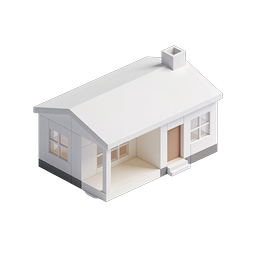 Modern White House Icon - 3D Isometric Architecture