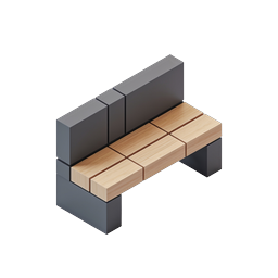 Modern Wooden Bench Isometric Icon | 3D Furniture Design