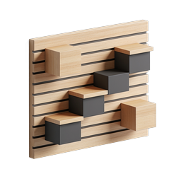 Modern Wooden Wall Shelf Icon | Modular Display Design