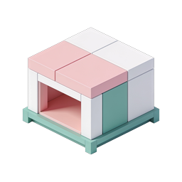 Isometric Modular Booth Icon - Pastel 3D Design