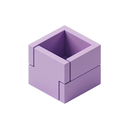 Modular Purple Box Icon - 3D Isometric Design