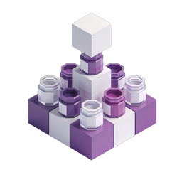 Modular Cube System Isometric Icon