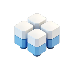 模块化六边形区块 3D 科技图标