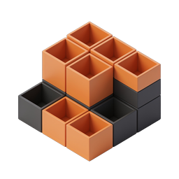 Modular Storage Boxes 3D Isometric Icon