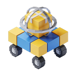 Modular Tech Cube 3D Isometric Icon - AI Device