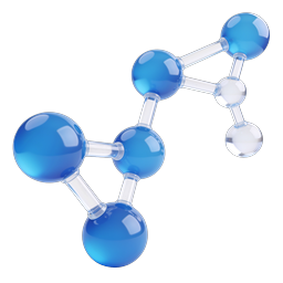 3D Molecular Structure Icon - Science & Chemistry Symbol