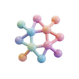 Colorful 3D Molecular Structure Icon - Science App Design