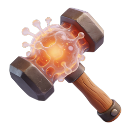 Molten Fantasy Hammer Icon | 3D Game Asset