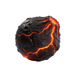Molten Lava Sphere 3D Icon | Volcanic Magma Ball