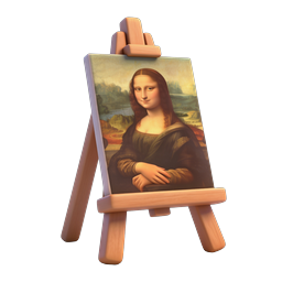 Ícone de Cavalete Mona Lisa - Renderização 3D de Arte Clássica Renascentista