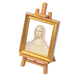 Mona Lisa Art Easel Icon - Golden Frame & Classic Portrait