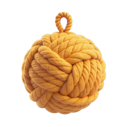 Yellow Monkey Fist Knot Icon - Realistic 3D Render