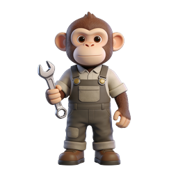 Playful Monkey Mechanic Icon for Creative Projects