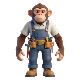 Playful Monkey Mechanic Icon for DIY Projects