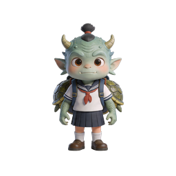 Cute Monster Schoolgirl 3D Character Icon