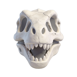 3D Monster Skull Icon - Realistic Fantasy Bone Render