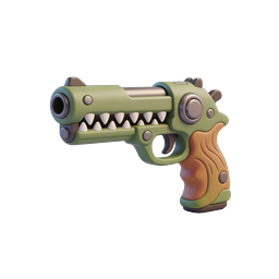 Ícone 3D de pistola de brinquedo monstro - estilo clay caprichoso