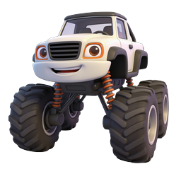 Cartoon Monster Truck Character Icon - 3D Rendered