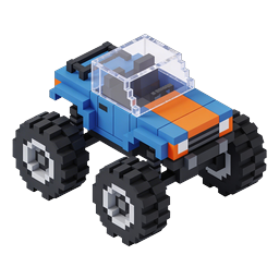 Isometric Voxel Monster Truck 3D Icon
