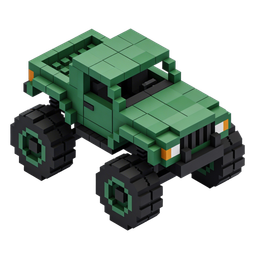 Blocky Monster Truck Icon for Kids and Gaming