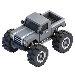 Pixelated Monster Truck Icon for Gaming and Design