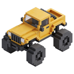 Icône de camion jaune élégant pour transport & gaming