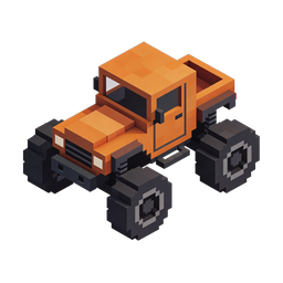 Ícone de monster truck em pixels para aventuras divertidas