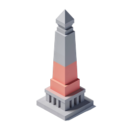 3D-иконка обелиска - изометрический дизайн башни